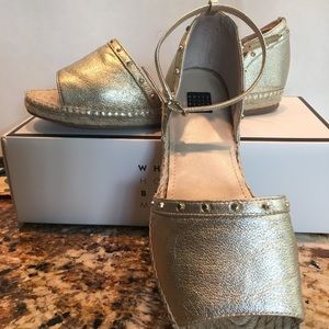 WHBM Daisy Gold Espadrille Flats